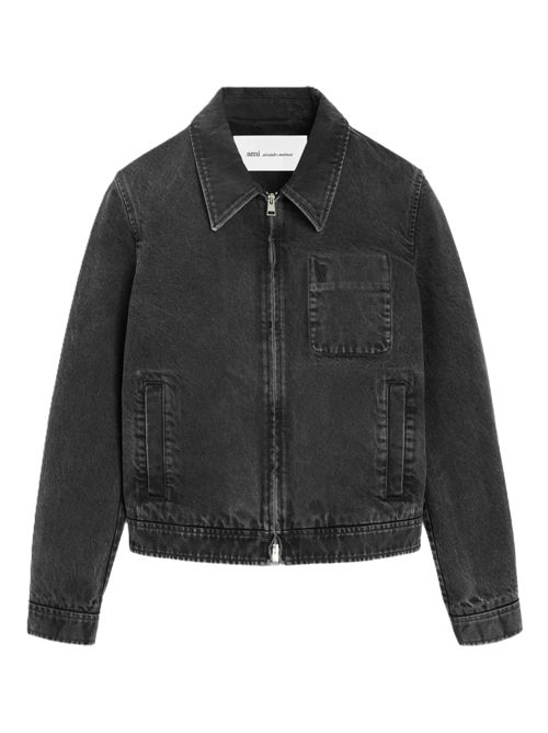 Ami De Coeur denim zipped jacket Ami Paris | HJK904.DE0124031 USED BLACK